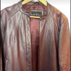 Nicole Miller Wine Leather Jacket - size M/L